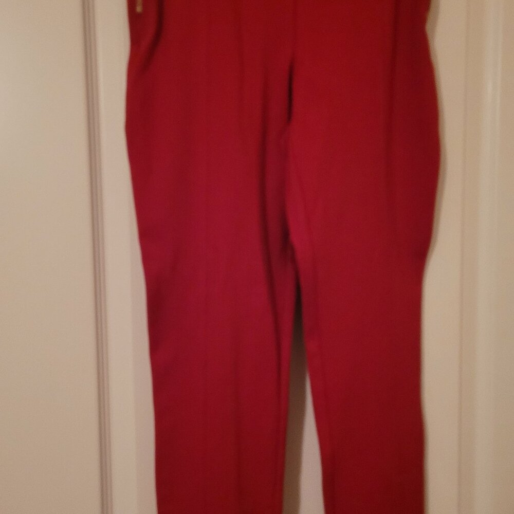 INC  Glam Red Ponte skinny leg pants